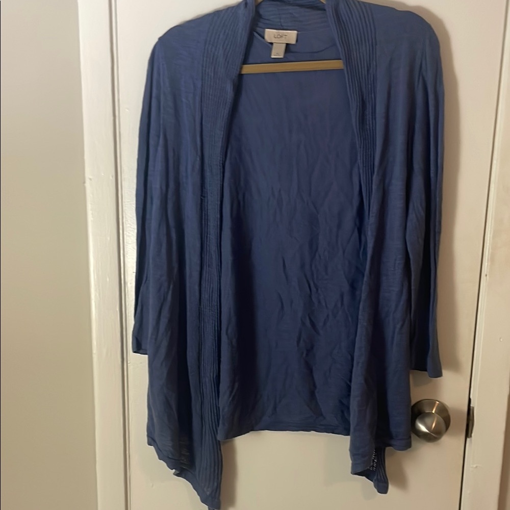 LOFT Women's Draped Blue Cardigan